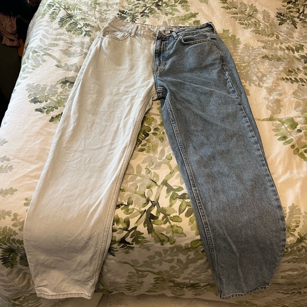 Two-Tone New Look Mom Jeans
